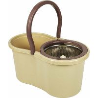 Швабра с отжимом и ведром LAIMA TONE MOP 7/5 л, две насадки в комплекте, бежевый 607488