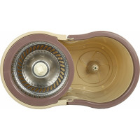 Швабра с отжимом и ведром LAIMA TONE MOP 7/5 л, две насадки в комплекте, бежевый 607488