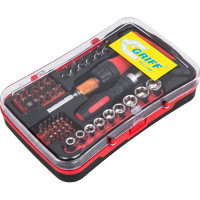 Реверсивная отвертка GRIFF 53 предмета, торцевые головки, биты, вставки 031286