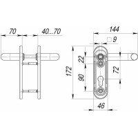 Противопожарная ручка PALIDORE BR-0433 140 мм 98760746