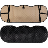 Накидка сиденья SKYWAY POSH вельвет, 5 предметов, черная/белая строчка S01302053