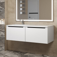 Подвесная тумба под раковину uperwood Tanos 120 см, левая, белый/графит 291020265
