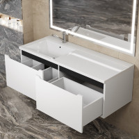 Подвесная тумба под раковину uperwood Tanos 120 см, левая, белый/графит 291020265