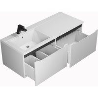Подвесная тумба под раковину uperwood Tanos 120 см, левая, белый/графит 291020265