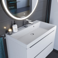 Кварцевая раковина для ванной комнаты Uperwood Classic Quartz 80 см, белая матовая, жасмин 291030006