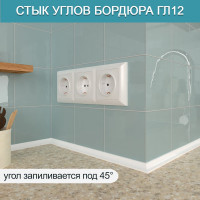 Акриловый плинтус для столешницы BNV ГЛ12 180 см, белый 4603312129641