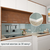 Акриловый плинтус для столешницы BNV ГЛ12 180 см, белый 4603312129641