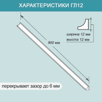 Акриловый плинтус для столешницы BNV ГЛ12 90 см, черный 4603312129672