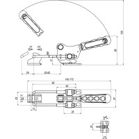 Натяжная защелка со скобой, рукояткой и крюком KUKAMET 311-2