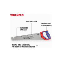 Ножовка по дереву WORKPRO 450 мм, SK5, 7TPI WP215006