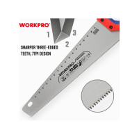 Ножовка по дереву WORKPRO 450 мм, SK5, 7TPI WP215006