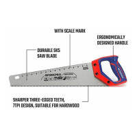 Ножовка по дереву WORKPRO 400 мм, SK5, 7TPI WP215005