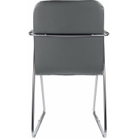 Кресло для приемных и переговорных BRABIX Visit CF-101, хром, экокожа, темно-серое S-0422 532561