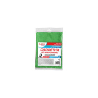 Салфетки из микрофибры LAIMA OVERLOCK MULTI COLOUR PACK 3 30x30см, комплект 3 шт. HOME 608221