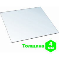 Монолитный поликарбонат 4 мм, 508x504 мм, прозрачный 2uv Novattro 4604638002182