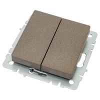 2-клавишный выключатель IEK Brite 10а вс10-2-0-бртб темная бронза BR-V20-0-10-K45