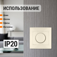 Поворотный светорегулятор, слоновая кость RL 600Вт TDM ELECTRIC ELECTRIC Таймыр SQ1814-0124