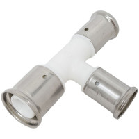 Переходный уменьшенный с двух сторон тройник Henco ПВДФ пресс белый, 26x20x20 HE 11PKW-262020