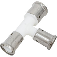 Переходный уменьшенный с двух сторон тройник Henco ПВДФ пресс белый, 26x20x20 HE 11PKW-262020