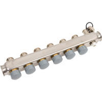 Коллектор в сборе Royal Thermo нержавеющая сталь, с расходомерами 1 ВР-3/4 НР, 6 выходов НС-1080952