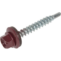 Кровельный саморез Качественный КРЕПЕЖ красное вино RAL 3005, 4.8х38 мм, 75 шт 0300131 КЧ