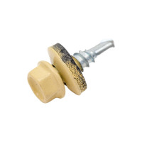 Кровельный саморез Качественный КРЕПЕЖ слоновая кость RAL 1014, 5.5х19 мм, 200 шт 1000729 КЧ