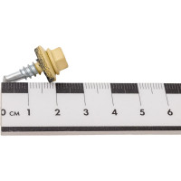 Кровельный саморез Качественный КРЕПЕЖ слоновая кость RAL 1014, 5.5х19 мм, 200 шт 1000729 КЧ