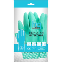 Перчатки латексные многоразовые зеленые HQ profiline р-р S 73580