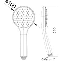 Лейка для душа CLEVER HEXAGON AIR д.100 5 режимов 60307
