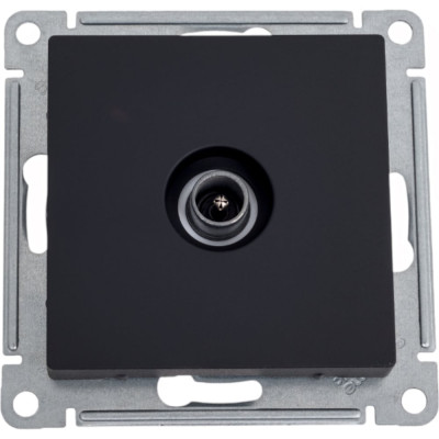 Розетка Systeme Electric ATLASDESIGN, TV, проходная, 4DB, механизм, карбон, ATN001092