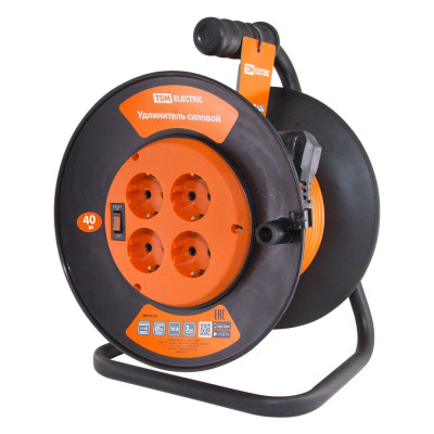 Силовой удлинитель TDM ELECTRIC УК10-004 4 места/40м, ПВС 2х1,0 SQ1301-0522