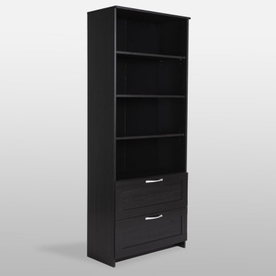 Стеллаж Гуд ЛАКК СИРИУС 2 ящика, 78x34x190 см, черный, дуб венге 2.02.07.110.5