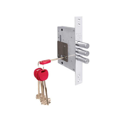 Врезной сувальдный замок KALE KILIT 257/L BS60, 28CP, 4K(60mm), w/o SP, w/o Ros, PB 257L0000032