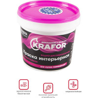 Интерьерная водно-дисперсная краска Krafor Суперстойкая 1.5 кг 42167