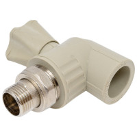 Кран PP-R серый шар Valfex 25х1/2 дюйма НР угл д/рад 10148125Г