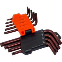 Набор Г-образных ключей AV Steel TORX с отверстием, TH10-TH50 S2, 9 шт AV-367359