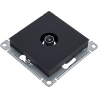 Розетка Systeme Electric ATLASDESIGN, TV, проходная, 4DB, механизм, карбон, ATN001092