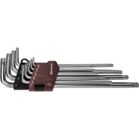 Набор торцевых ключей T-TORX удлиненных с центрированным штифтом Thorvik TTKL9S Т10H-T50H, 9 пр. 53160