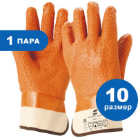Трикотажные перчатки ARCTICUS джерси, х/б, с ПВХ, оранжевые, НМС рельефное покрытие, р.10 2603 STW-101