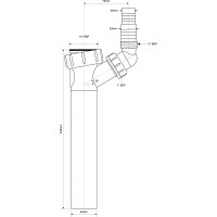 Носик для сифона McAlpine ф40(длин.24см) TEE3-240