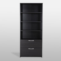 Стеллаж Гуд ЛАКК СИРИУС 2 ящика, 78x34x190 см, черный, дуб венге 2.02.07.110.5