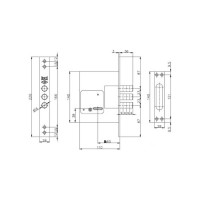 Врезной сувальдный замок KALE KILIT 257/L BS60, 28CP, 4K(60mm), w/o SP, w/o Ros, PB 257L0000032