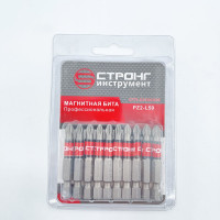 Набор магнитных бит 10 шт, PZ2, 50 мм, 1/4" Strong СTП-93300050