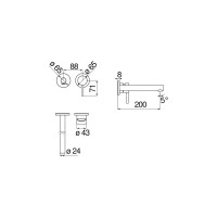 Смеситель для раковины Nobili Live настенный, на 2 отверстия, матовый белый lv00499/1wm 00000106626