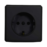 Розетка Metronex Electric Mega Black одинарная с заземлением FRZ00010106CMT