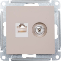 Розетка tv+rj45 Systeme Electric Atlasdesign песочный, кат.5e ATN001289