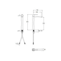 Смеситель для раковины Migliore OPERA высокий, золото 19054