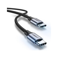 Кабель для зарядки и передачи данных Ugreen USBC 2.0 Male - USB C 2.0 Male, 3A, 0.5м, в оплетке, черный 50149