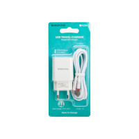 Сетевое зарядное устройство Borofone ba20a sharp 1xusb, 2.1а + кабель microusb, 1м, белый 0L-00043191