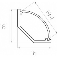 Комплект алюминиевого профиля LEDCRAFT с экраном и заглушками LC-LSU1616M20-1 1638000009